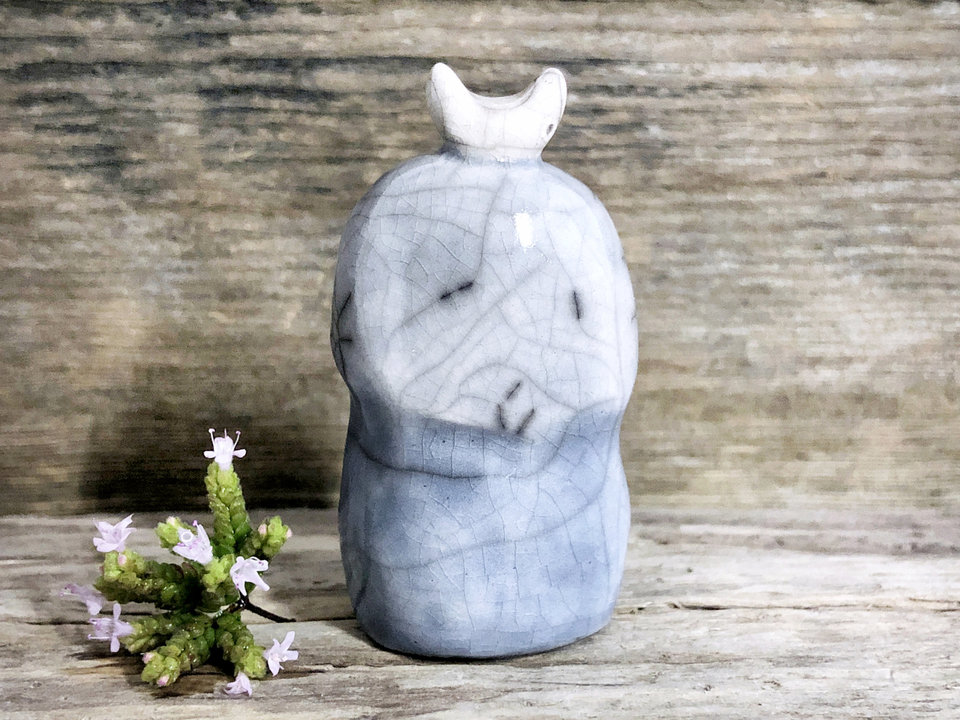 Shy moon nature spirit kodama guardian sculpture | Shinto, shamanism