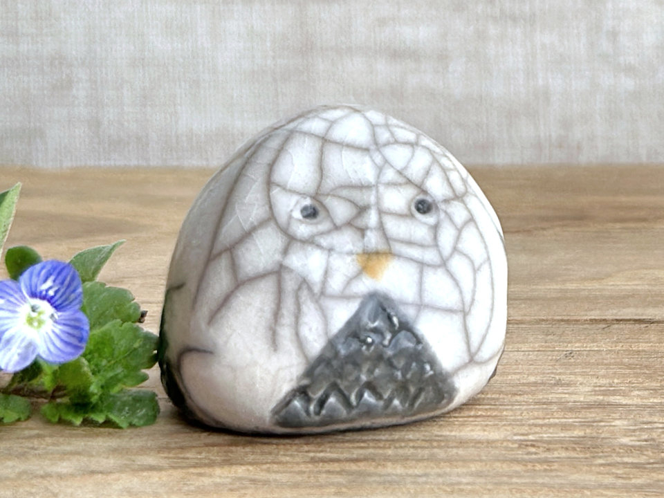 Owl nature spirit kami raku sculpture | shamanism totem, Shinto kamidana shrine