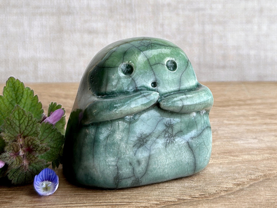 Gentle kodama tree & nature spirit kami sculpture | Shinto guardian statue, shamanism