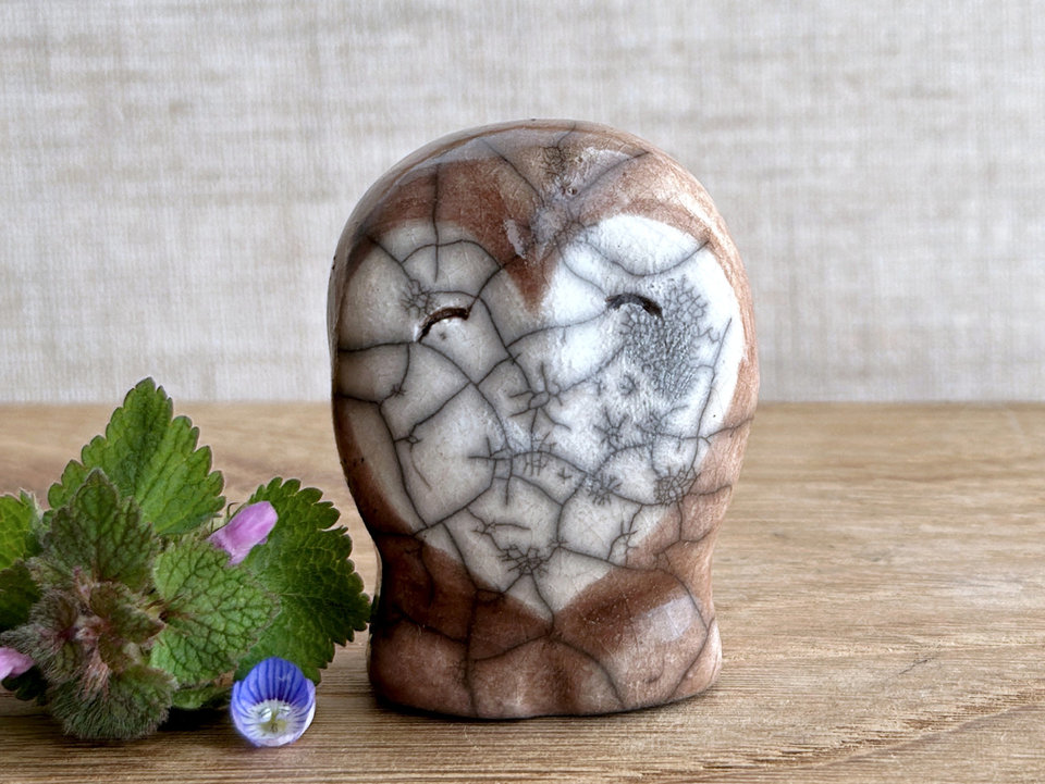 RESERVED: Owl heart guardian nature spirit kami | Shinto kamidana, shamanism raku sculpture