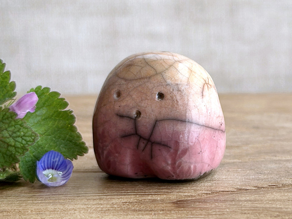 Tiny sunrise nature spirit friend | Shinto talisman sculpture, shamanism guardian statue