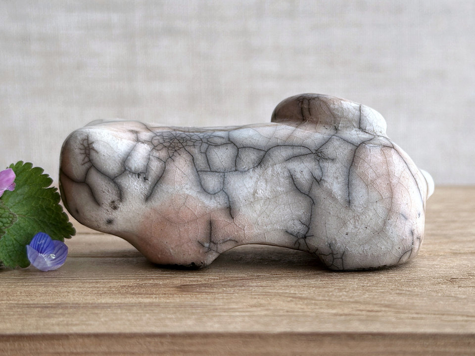 RESERVED: Ginger & white cat kami sculpture | nature spirit guardian, Shinto, shamanism