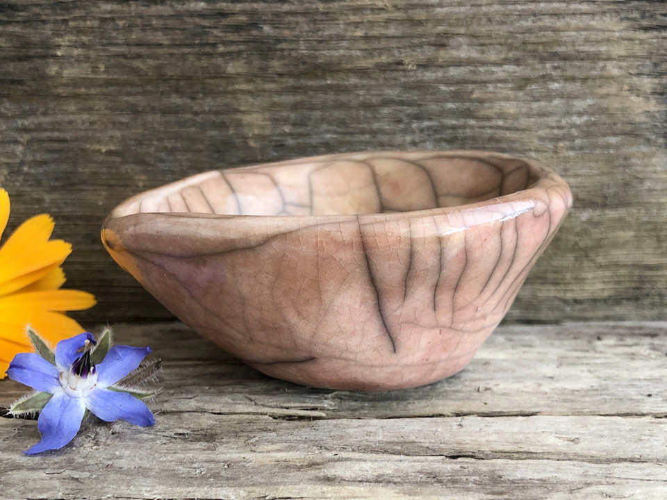 Small raku offering & wishing bowl for prayer, shrine, altar, or ceremony