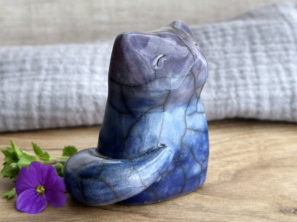 Midnight kitsune fox raku sculpture | Shinto Inari, shamanism totem