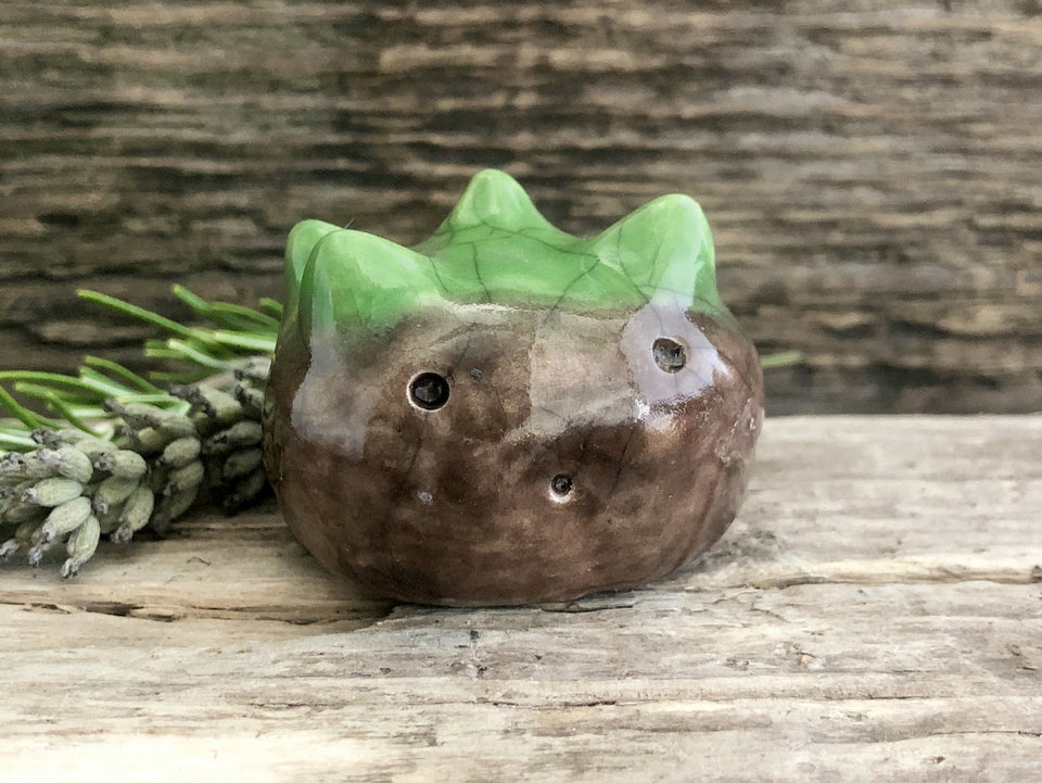 Chestnut nature spirit kami raku sculpture autumn & fall | kawaii Shinto kamidana shrine statue, Shamanism, paganism, guardian, gardener gift
