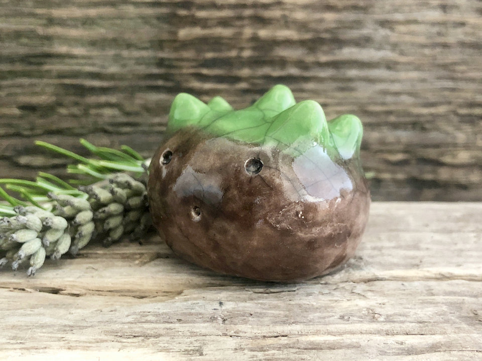 Chestnut nature spirit kami raku sculpture autumn & fall | kawaii Shinto kamidana shrine statue, Shamanism, paganism, guardian, gardener gift
