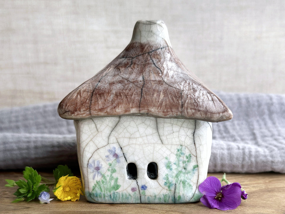 Country cottage sculpture | Shinto, shamanism, wabi-sabi rustic fairie spirit house