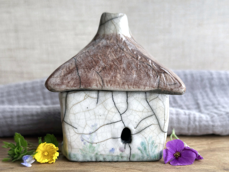 Country cottage sculpture | Shinto, shamanism, wabi-sabi rustic fairie spirit house