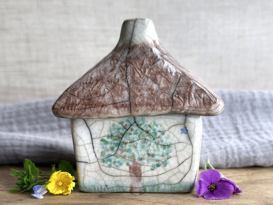 Country cottage sculpture | Shinto, shamanism, wabi-sabi rustic fairie spirit house