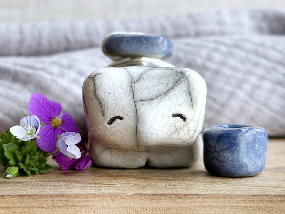 Moon bear guardian spirit raku statue | Shinto kamidana shrine sculpture, shamanism