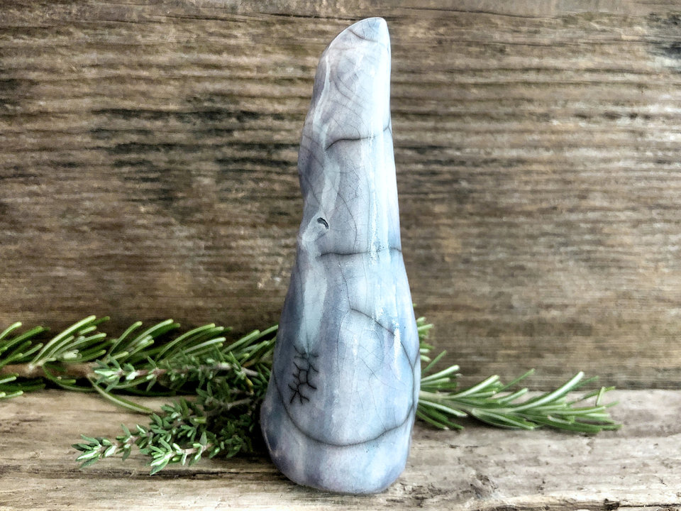Christmas, winter solstice gnome spirit sculpture decoration (blue)