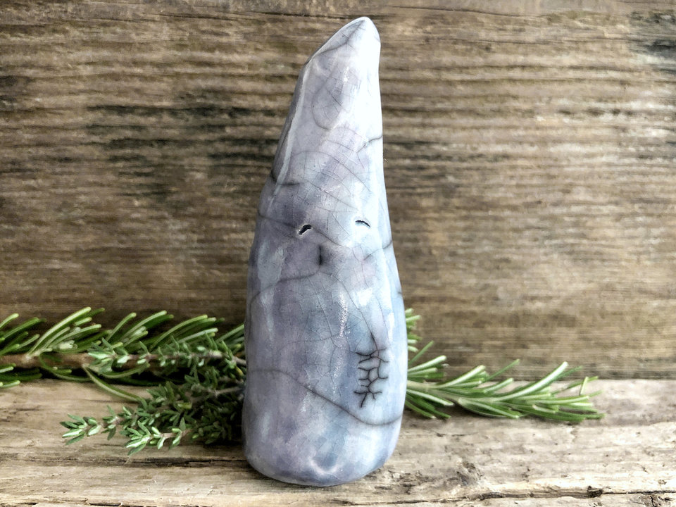 Christmas, winter solstice gnome spirit sculpture decoration (blue)