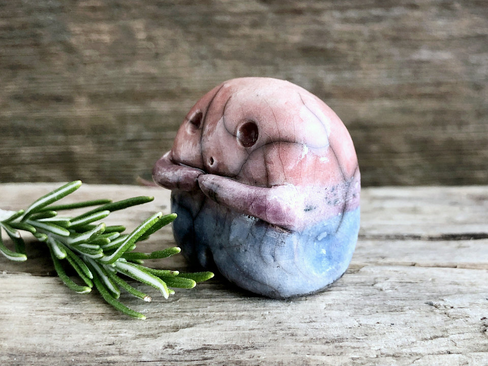 Bisexual pride spirit sculpture | cute LGBTQ+ queer statue, pridefren guardian