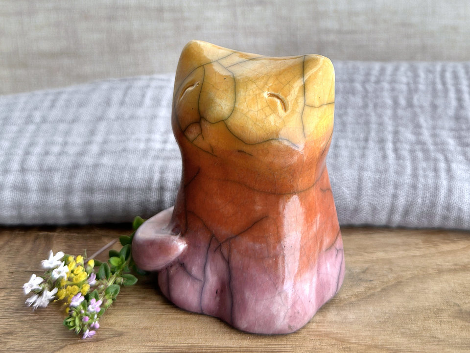 Sunfire kitsune fox kami nature spirit | Shinto sculpture, shamanism totem