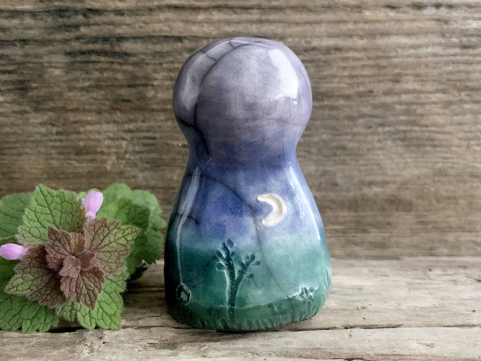 Evening earth spirit kami nature spirit sculpture | Shinto shamanism guardian