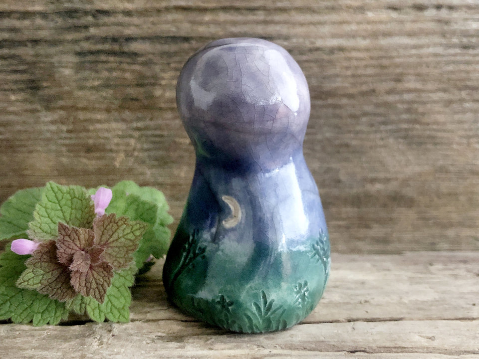 Evening earth spirit kami nature spirit sculpture | Shinto shamanism guardian