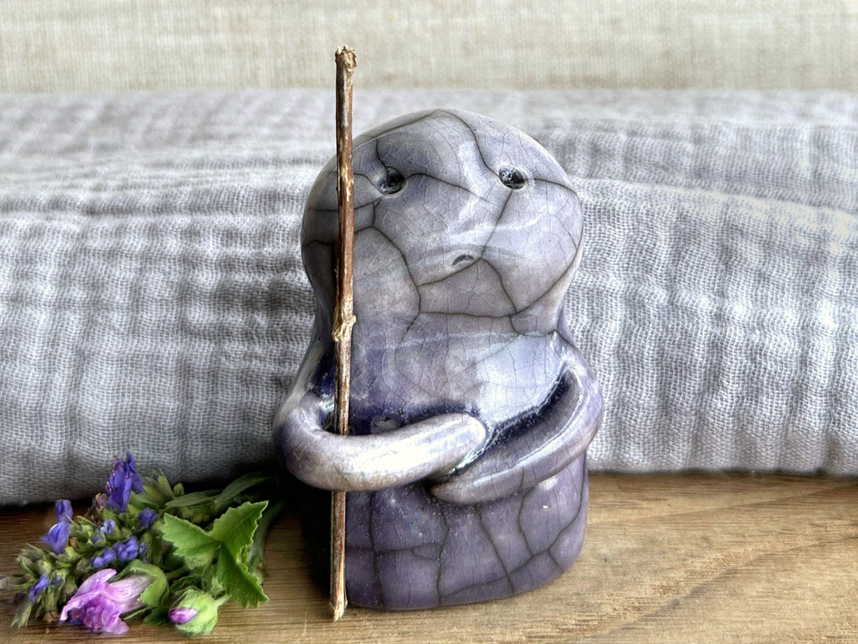 Warrior spirit earth guardian raku sculpture | Shinto shrine statue, shamanism statue