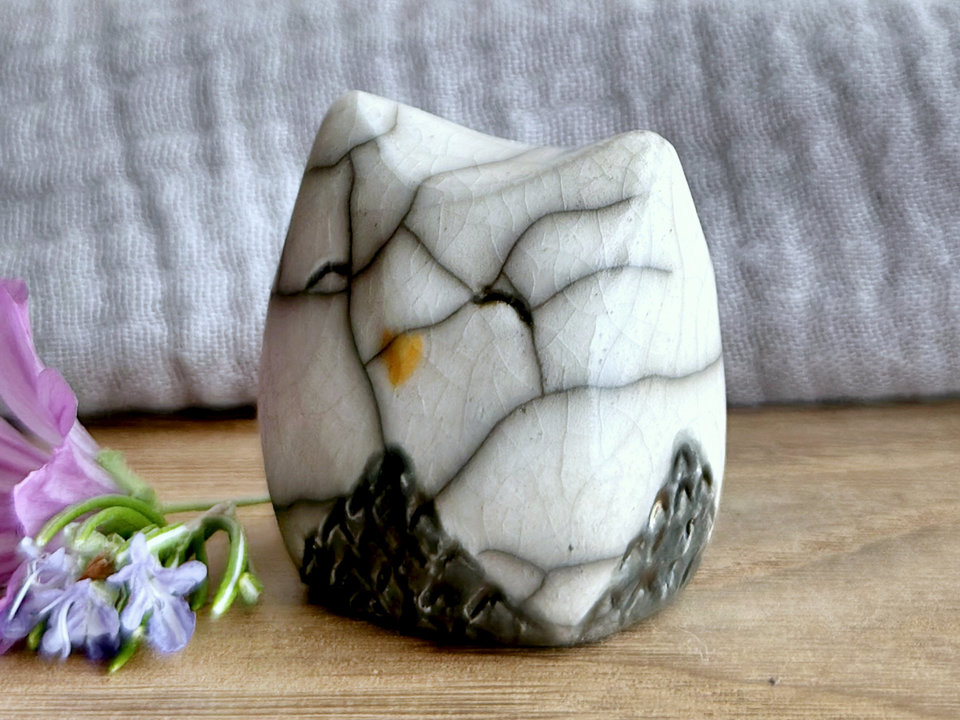 Contented owl nature spirit raku sculpture | shamanism totem, Shinto kamidana shrine