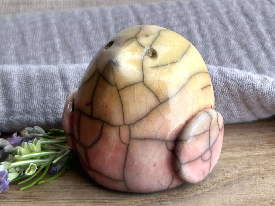 Gentle chonky bird nature spirit guardian sculpture | Shinto shrine, shamanism