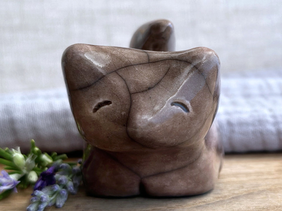 Gentle fox of quiet joy kitsune nature spirit sculpture | Shinto Inari shrine, shamanism totem