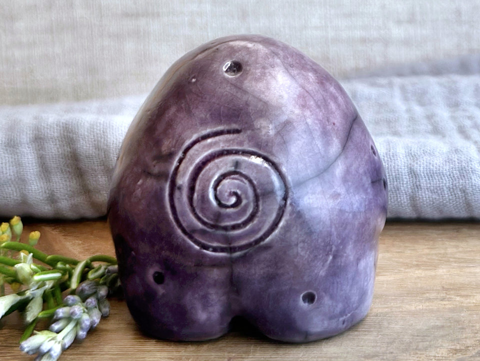 Spiral stone spirit guardian sculpture | Shinto, shamanism, celtic folk art