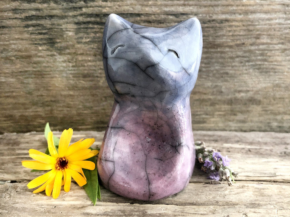 Kitsune fox kami thumbstone worry stone sculpture | Shinto Inari, shamanism