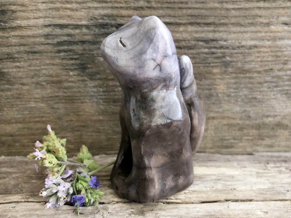 Kitsune fox kami mini shrine sculpture | Shinto Inari, shamanism totem guardian