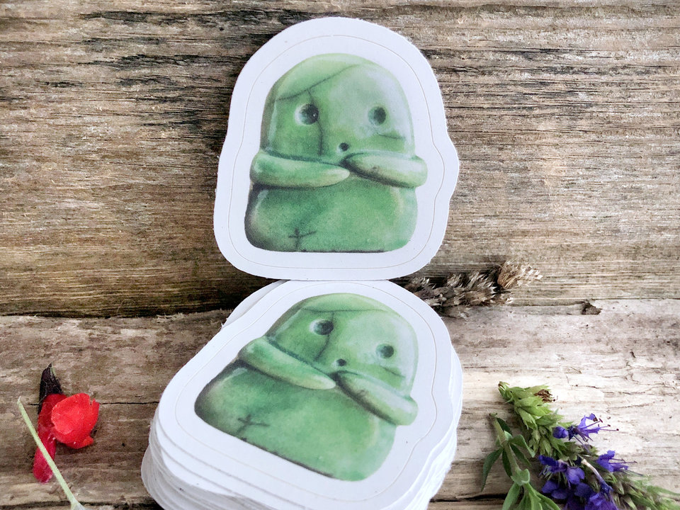 Kodama kami guardian nature spirit sticker | recycled paper, plastic free