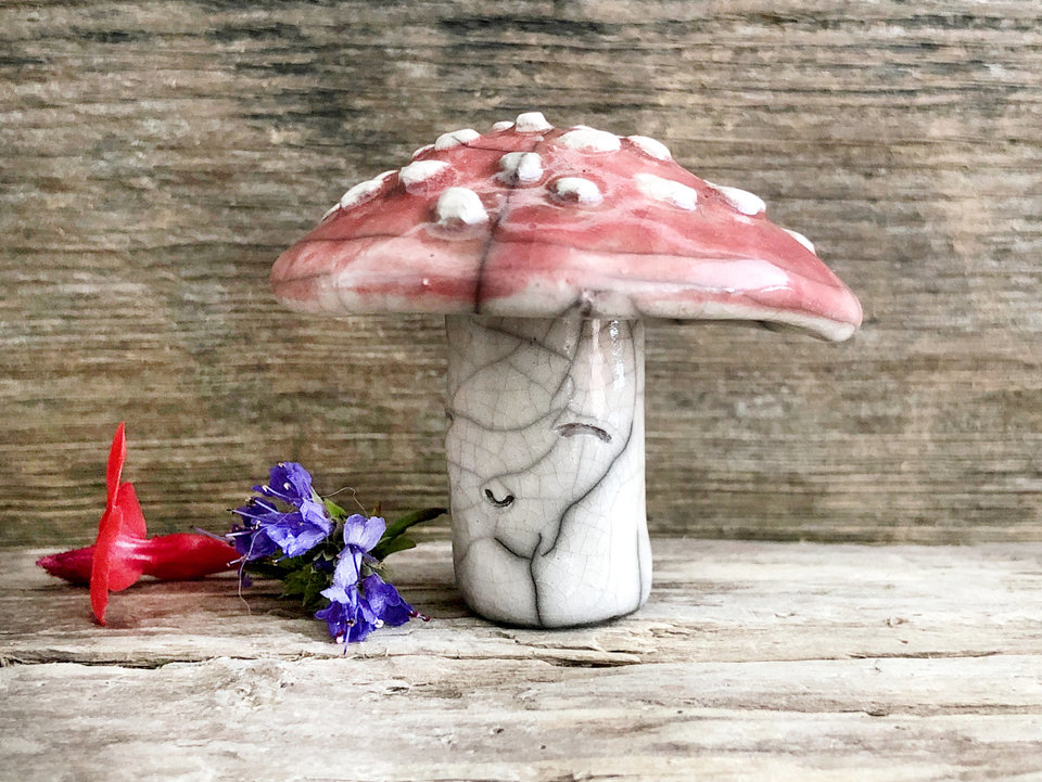 Fly agaric mushroom spirit sculpture | fall, autumn toadstool Halloween decoration