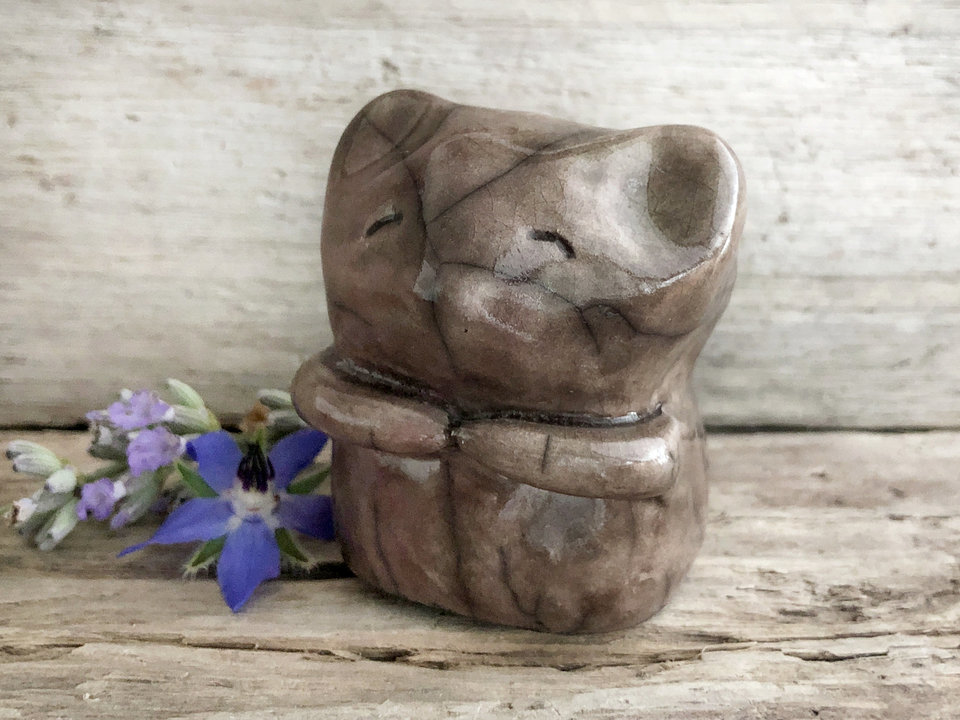 Gentle mouse nature spirit guardian sculpture | Shinto kamidana, shamanism totem