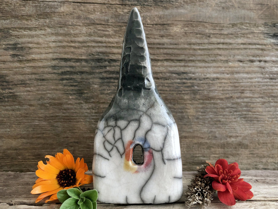Rainbow chuch, fairie spirit ceramic house / chapel shrine