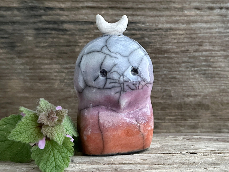 Sunrise moon nature spirit kodama guardian sculpture | Shinto, shamanism