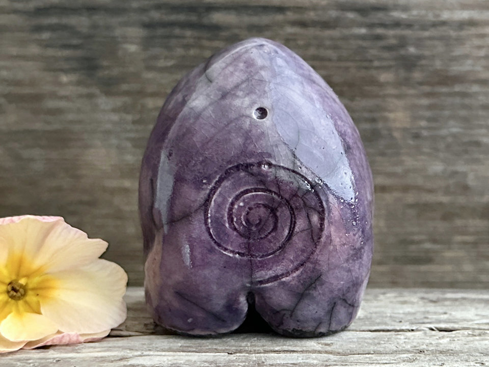 Spiral stone spirit elemental guardian sculpture | Shinto shrine, shamanism folk art