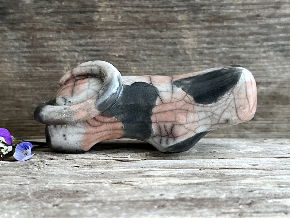 Calico cat kami sculpture | nature spirit guardian figure, Shinto, shamanism