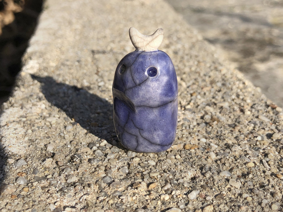 Wild mountain moon nature spirit winter magic kodama | Shinto Shamanism pagan raku statue for altar, shrine | rewilding, healing, protection
