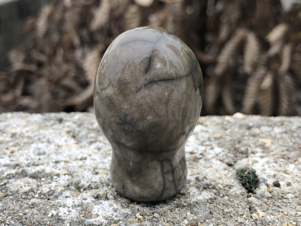 Owl heart guardian nature spirit kami | Shinto kamidana shrine raku sculpture, shamanism, pagan | animal guide, totem, protector, rewilding