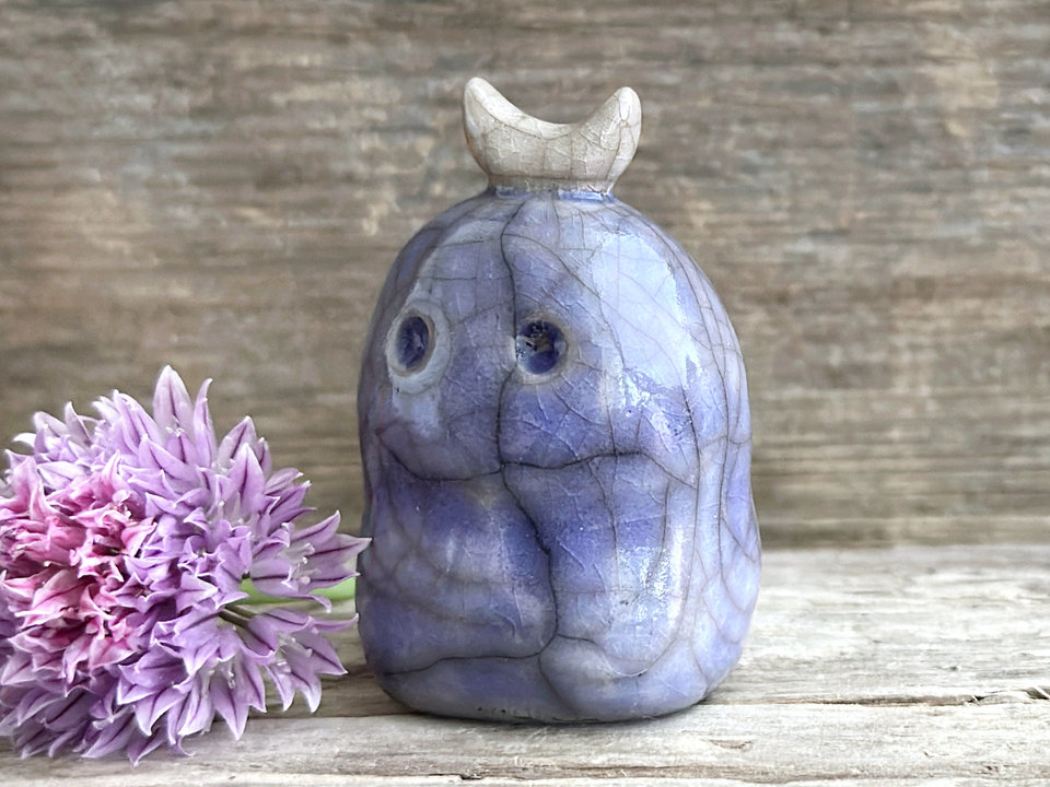 Winter moon nature spirit kodama guardian sculpture | Shinto kamidana, shamanism