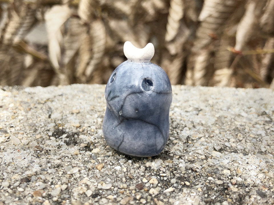 Small moon mountain nature spirit kodama kami | Shinto shamanism raku sculpture