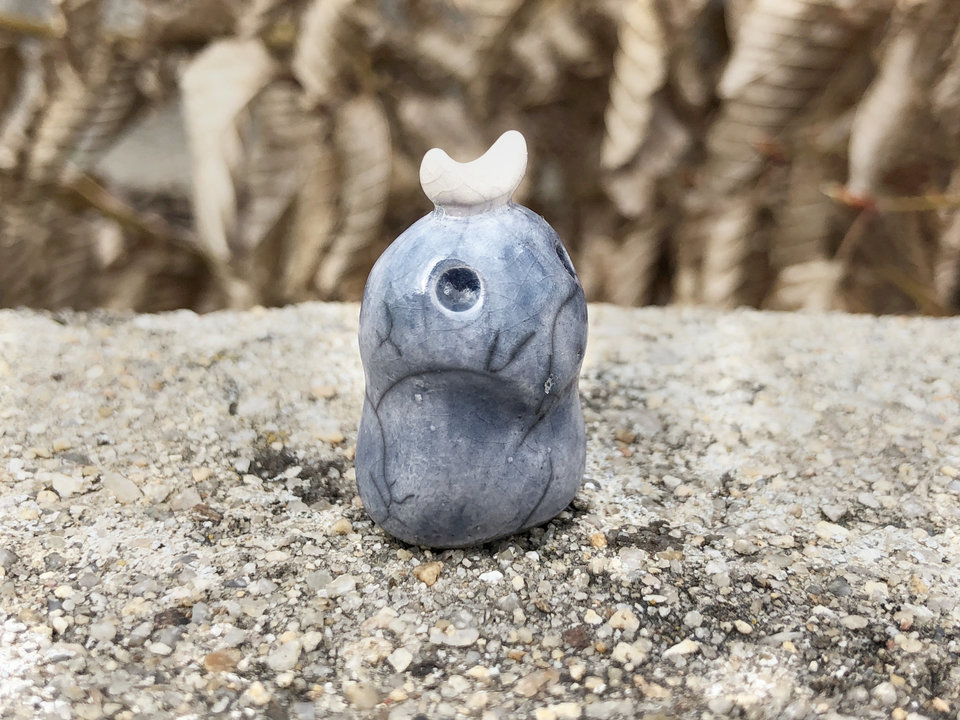 Small moon mountain nature spirit kodama kami | Shinto shamanism raku sculpture