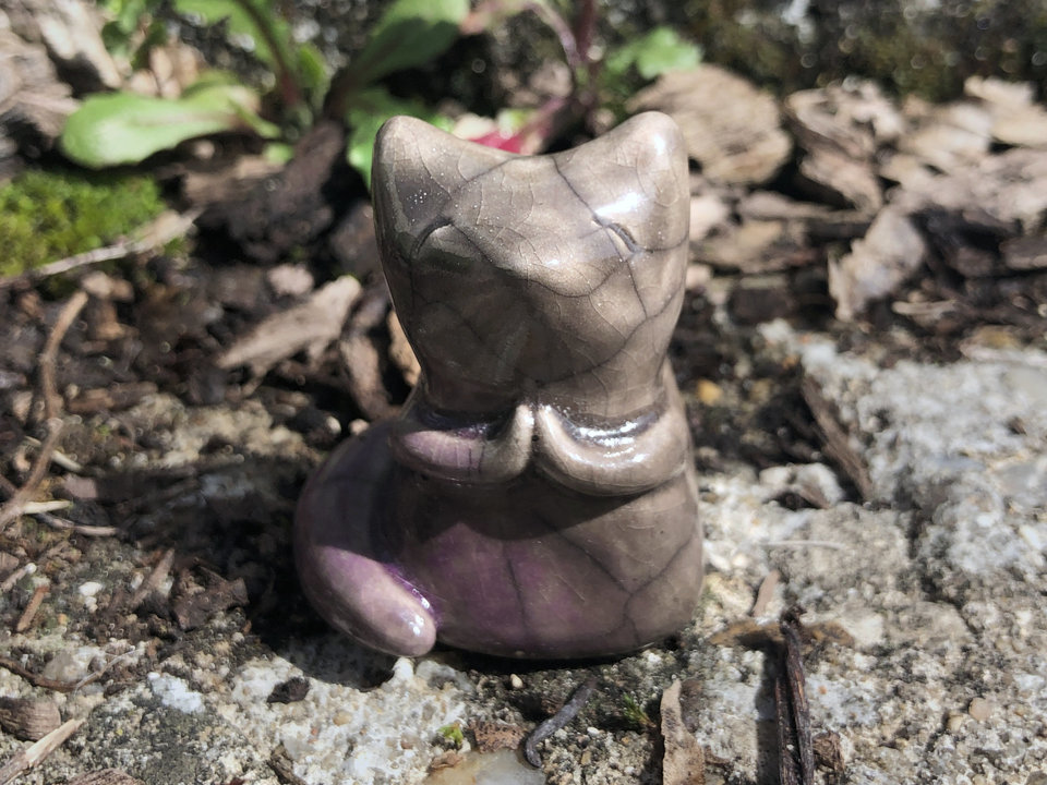 Sweet male kitsune fox kami nature spirit raku statue | Shinto kamidana shrine, Inari Okami | shamanism, fertility, protection, guardian