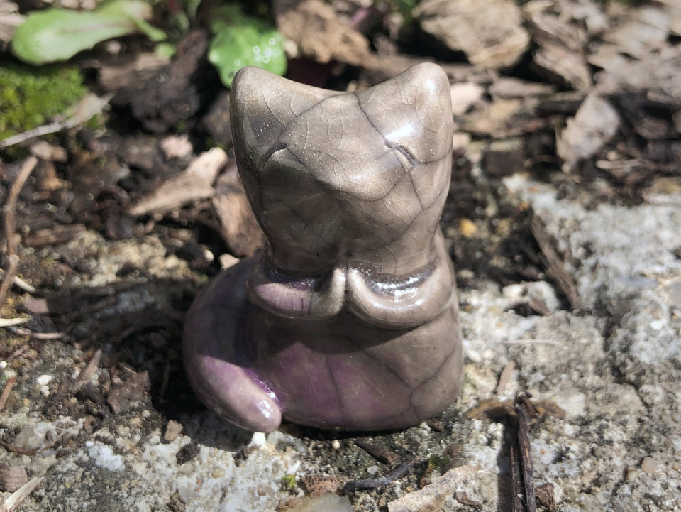 Sweet male kitsune fox kami nature spirit raku statue | Shinto kamidana shrine, Inari Okami | shamanism, fertility, protection, guardian