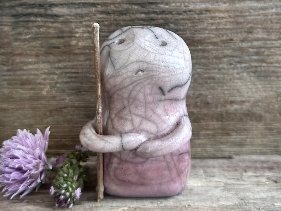 Warrior spirit earth guardian raku sculpture | Shinto shrine statue, shamanism statue