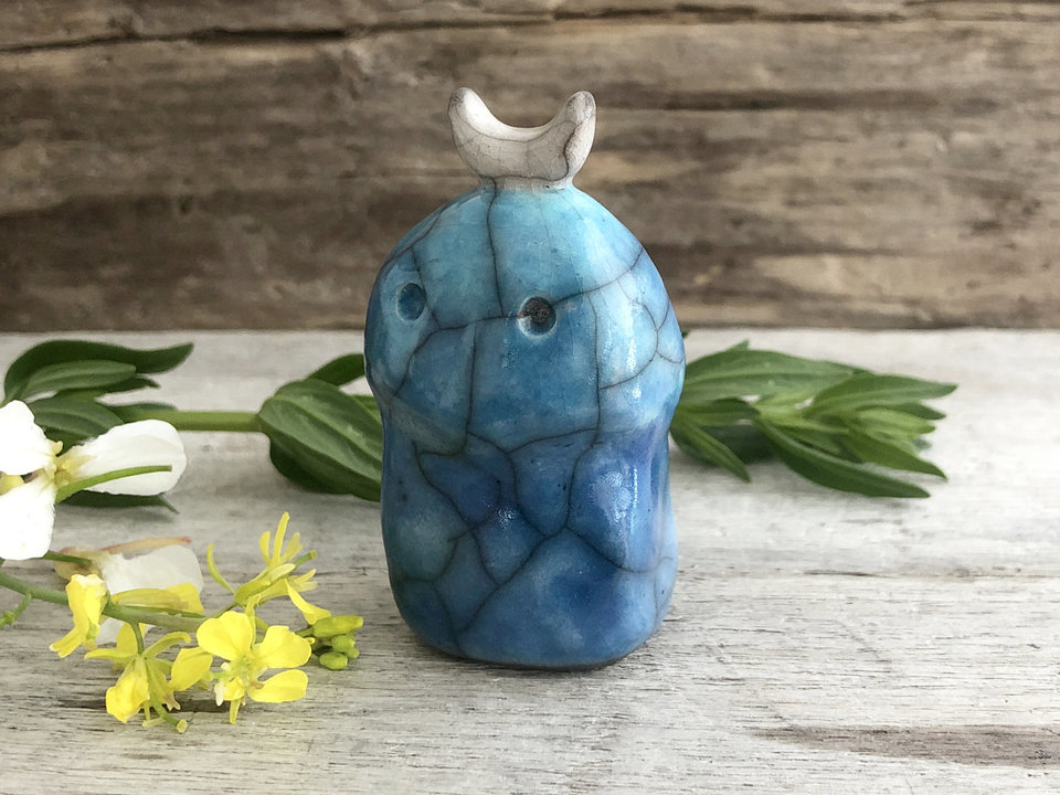 Moon mountain wild nature spirit magic kodama | Shinto Shamanism pagan raku statue for altar, shrine | rewilding, guardian, protection