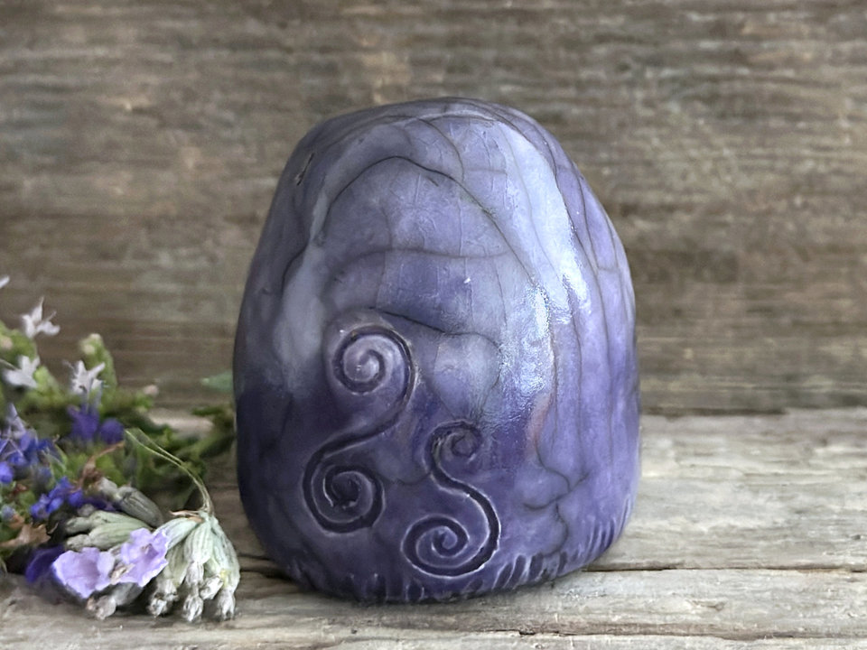 Spiral gnome elemental guardian statue | Shinto, shamanism, celtic folk art