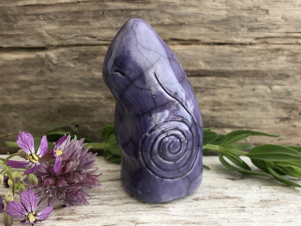 Earth elemental gnome spirit raku sculpture | Shinto Shamanism pagan statue for altar, shrine | rewilding, guardian, protection, folklore