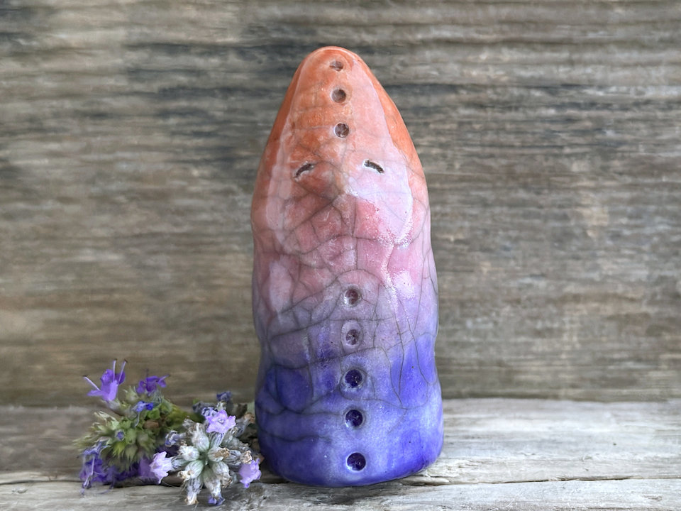 Evening spirit kami, nature elemental guardian sculpture | Shinto, shamanism totem statue