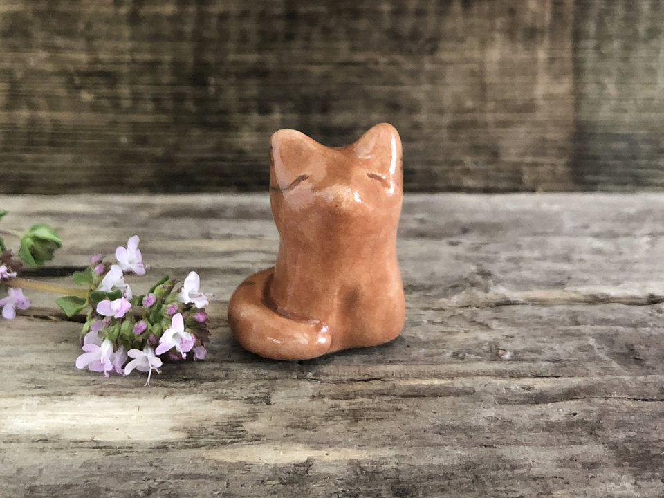 Gentle joy kitsune fox kami raku sculpture | Shinto Inari Okami, Shamanism, pagan, kamidana shrine | guardian, protection, rewilding