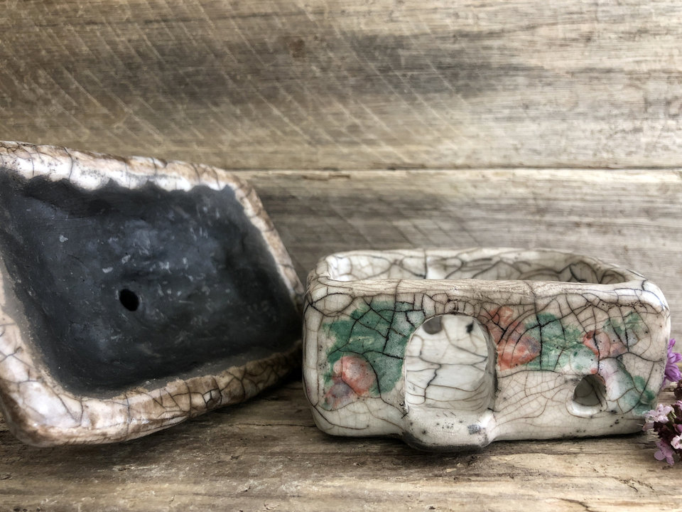 Poppy cottage, raku spirit house, kurinuki ceramic | Shinto shrine, pagan, shamanism | witch, incense burner, magical, fairy