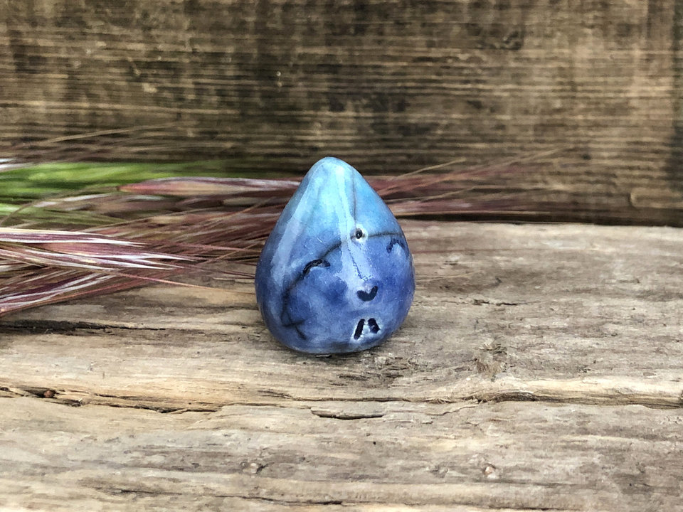 Little raindrop water elemental kami | Shinto pagan Shamanism statue | nature spirit, drought, rain spell magic | shrine, altar, kamidana