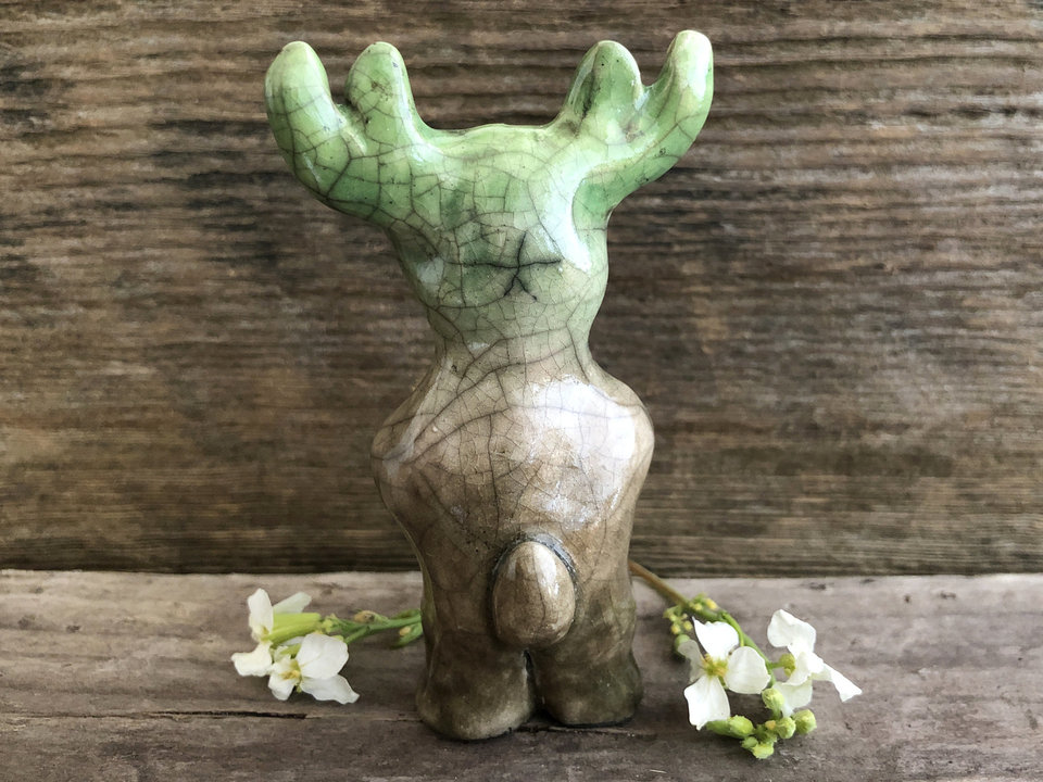 RESERVED: Forest nature spirit god raku sculpture | Shinto Shamanism pagan statue altar, shrine | rewilding, guardian, protection, folklore